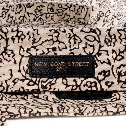 Chanel Canvas Printed Tote Bag Beige Black 6 of 8