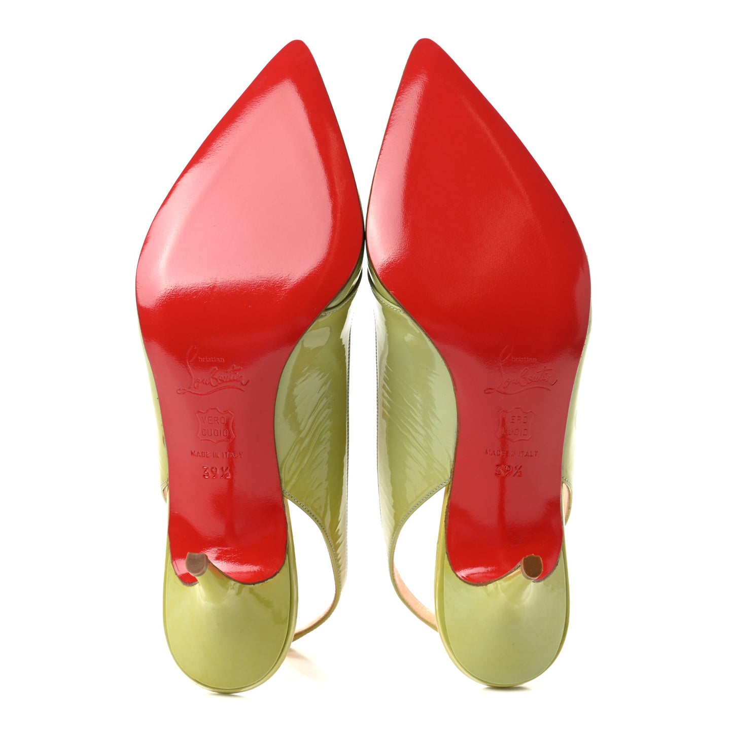 Patent Slingback Pumps 39.5 Green