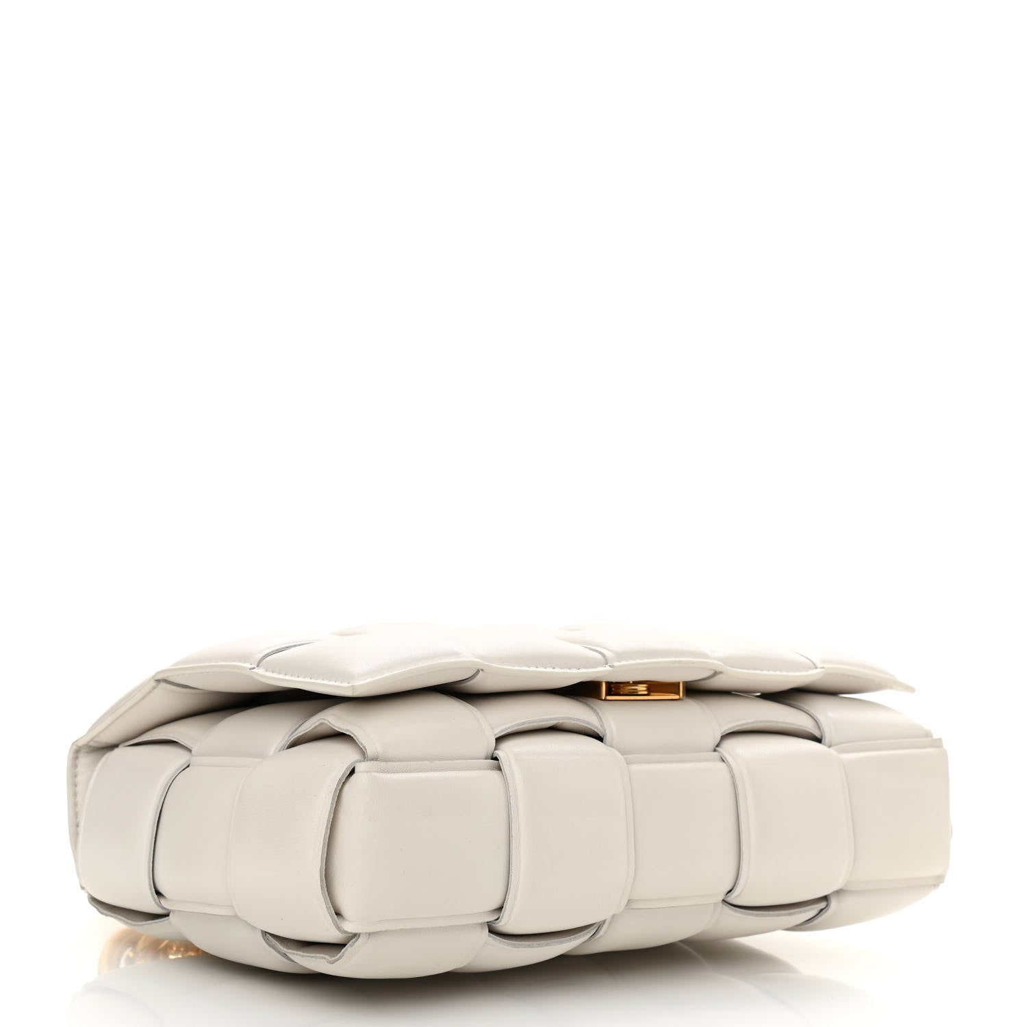 Bottega Veneta Lambskin Maxi Intreccio Padded Chain Cassette Crossbody Bag White 4 of 11