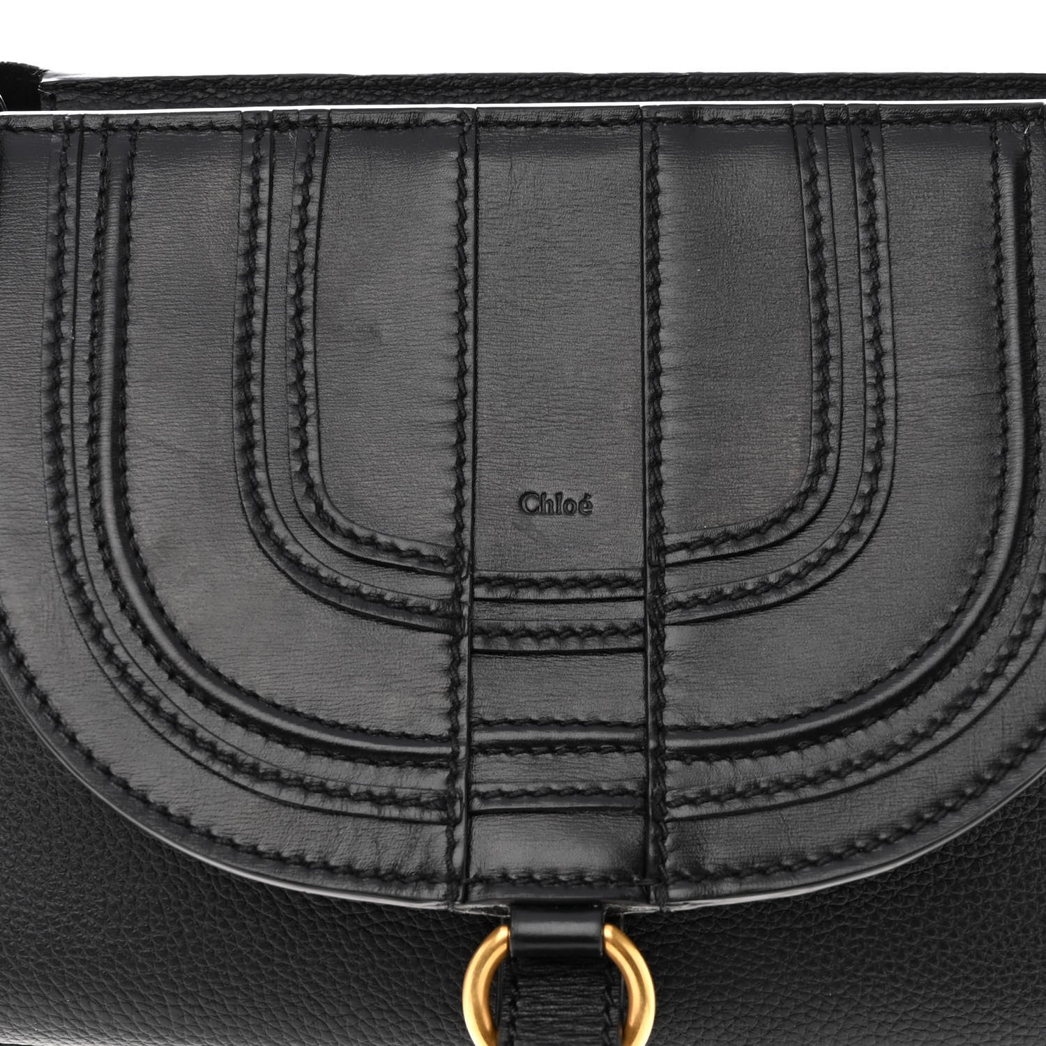 Chloe Shiny Grained Calfskin Marcie Clutch Black 7 of 9