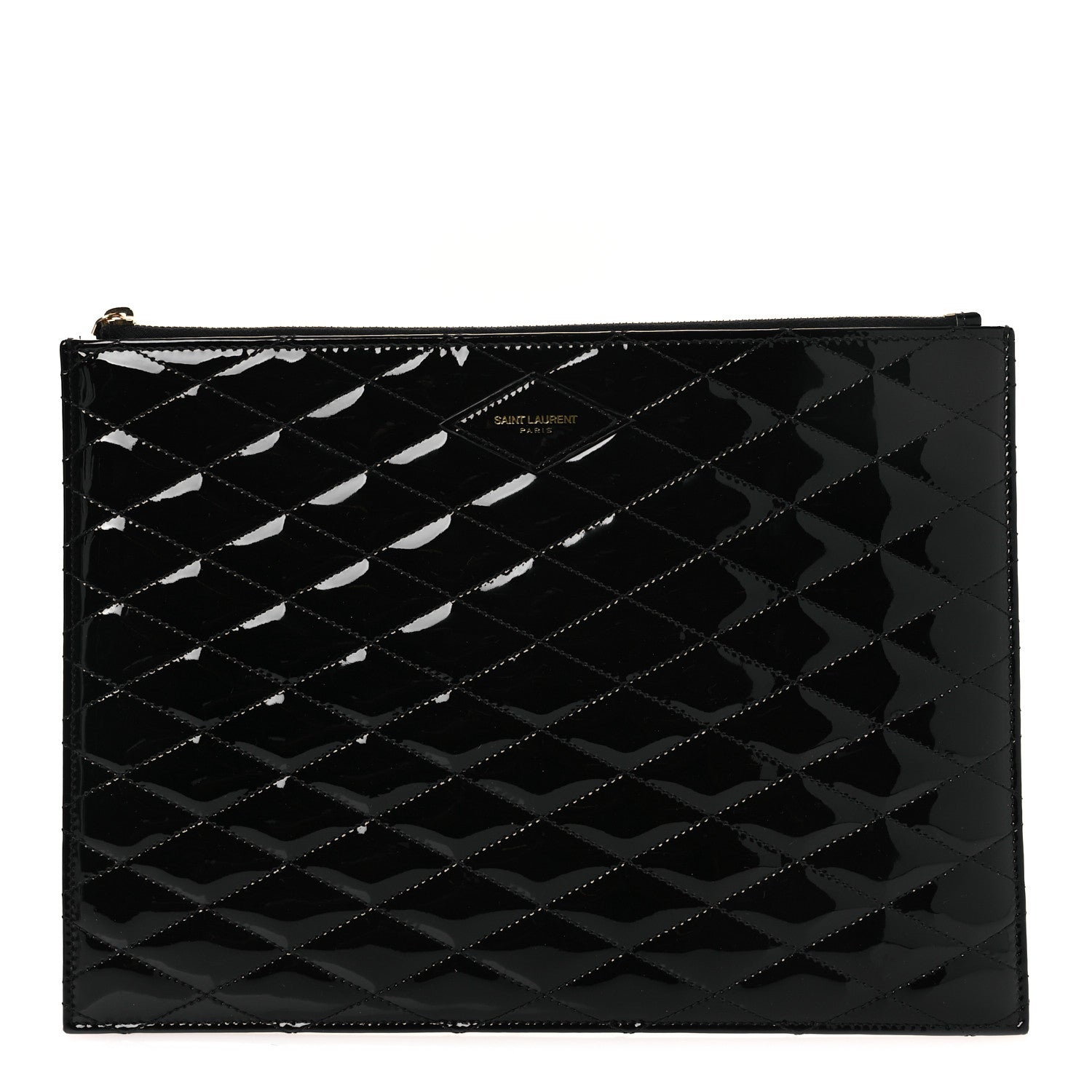 Saint Laurent Patent Quilted iPad Case Black 1 of 7