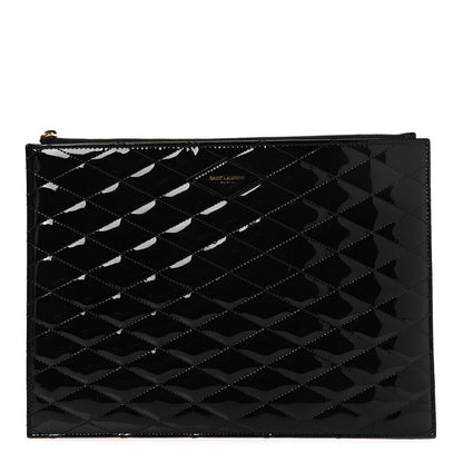 Saint Laurent Patent Quilted iPad Case Black 1 of 7