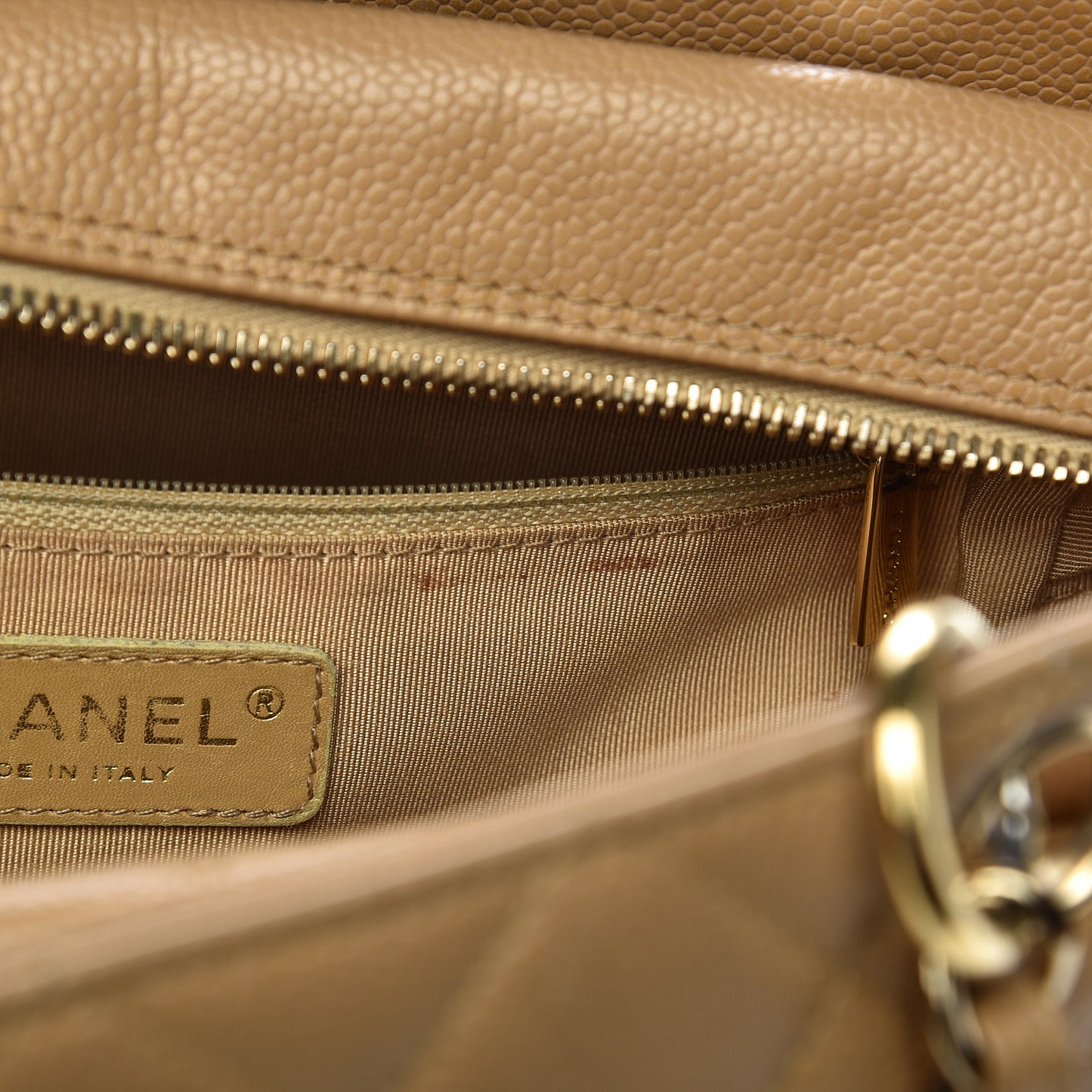 Caviar Quilted Petit Timeless Tote PTT Beige