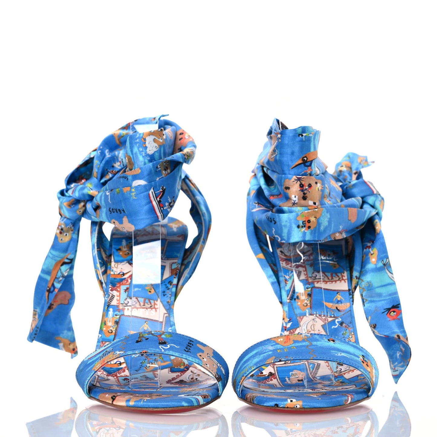 Crepe Satin Greekaba Du Desert 100 Sandal 40 Blue Multicolor