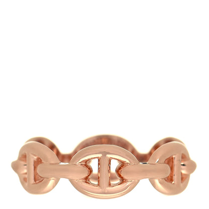 Hermes 18K Rose Gold PM Chaine D'Ancre Enchainee Ring 50 5.25 1 of 6