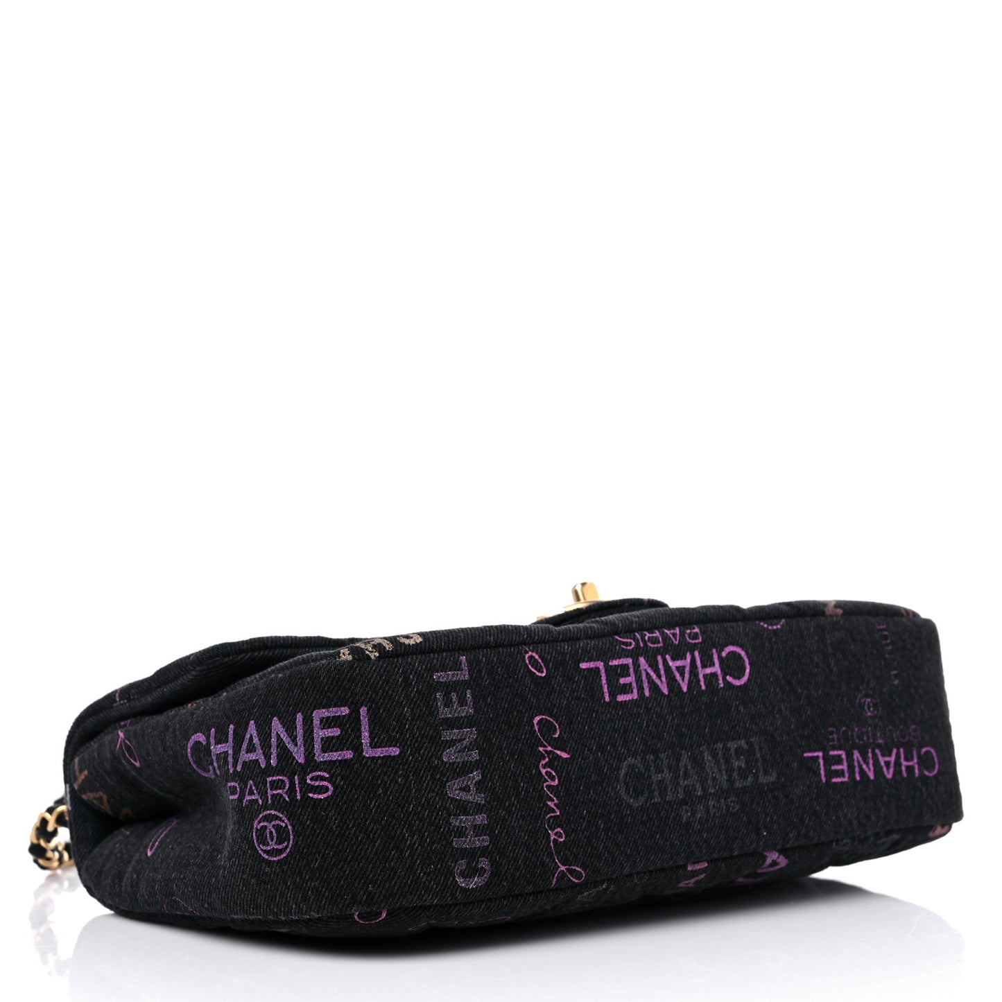 Denim Quilted Denim Mood Large Flap Black Multicolor