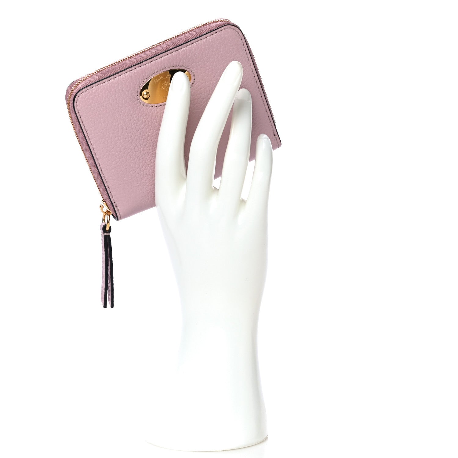 Mulberry Small Classic Grain Compact Zip Wallet Powder Pink 2 of 13