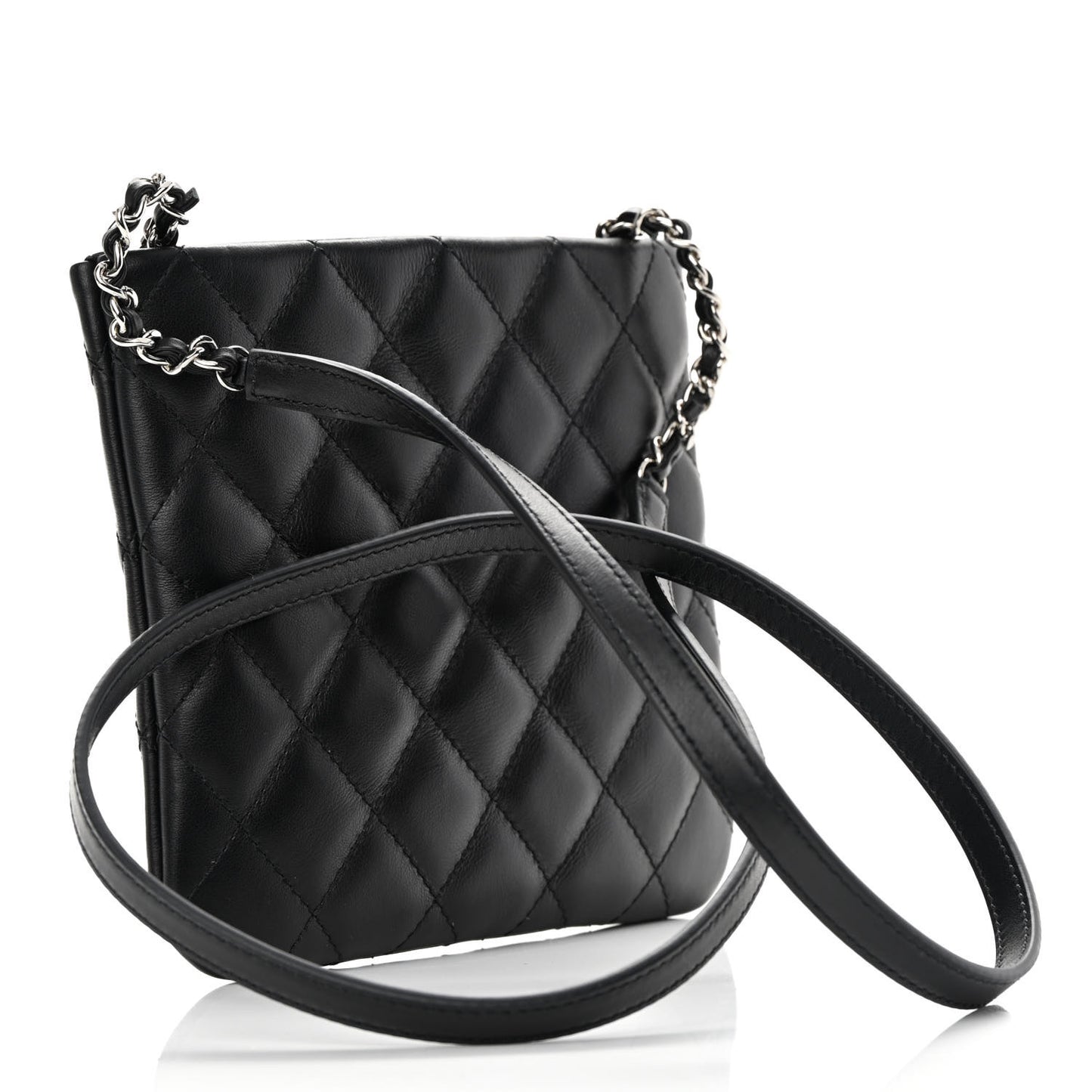Lambskin Quilted Crossbody Bag Black