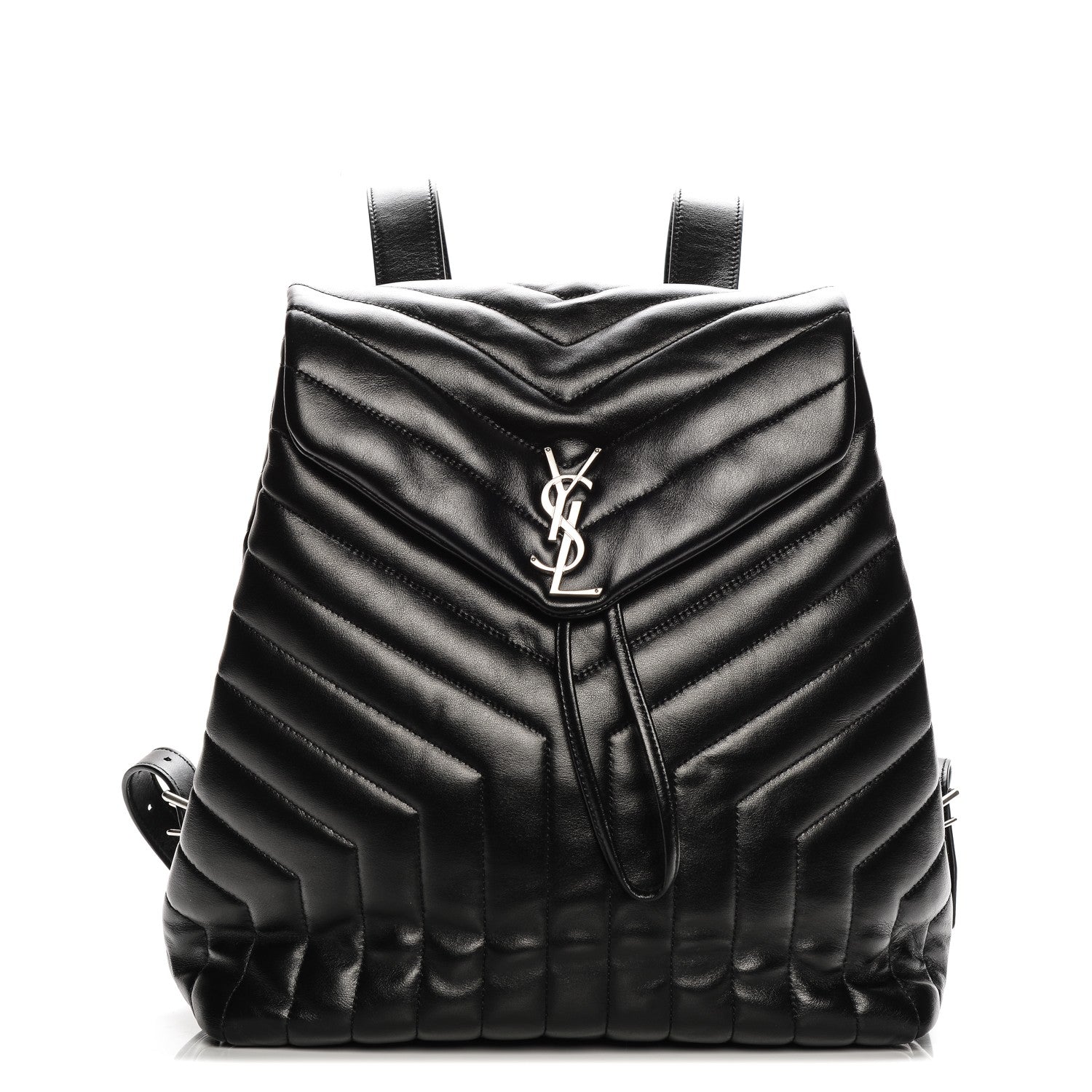 Saint Laurent Calfskin Y Quilted Monogram Medium Loulou Backpack Black 1 of 7