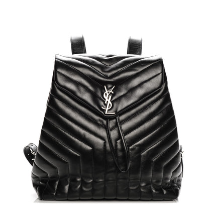 Saint Laurent Calfskin Y Quilted Monogram Medium Loulou Backpack Black 1 of 7