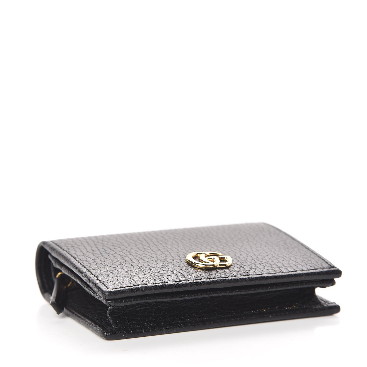 Gucci Pebbled Calfskin GG Marmont Card Case Black 4 of 7