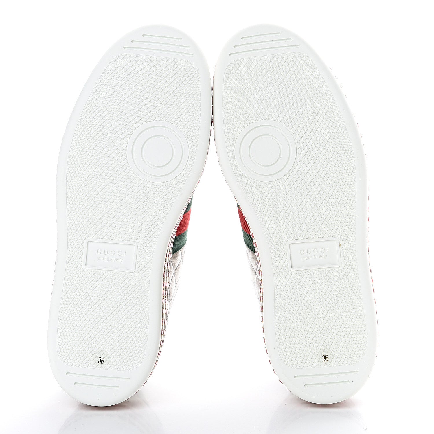 Gucci Laminated Nappa Crystal Web Bee Embroidered Trapuntata Womens Ace Platform Sneakers 36.5 Argento 5 of 8