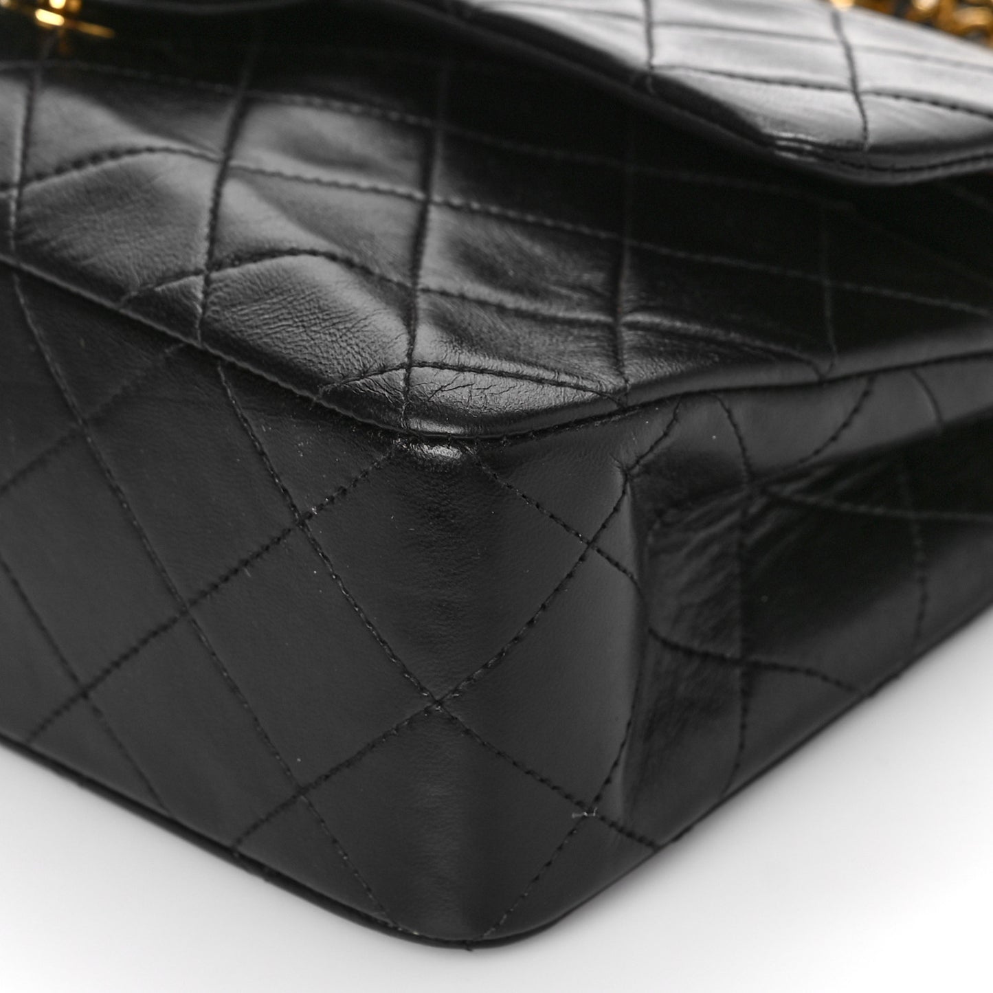 Lambskin Quilted Small Double Flap Black