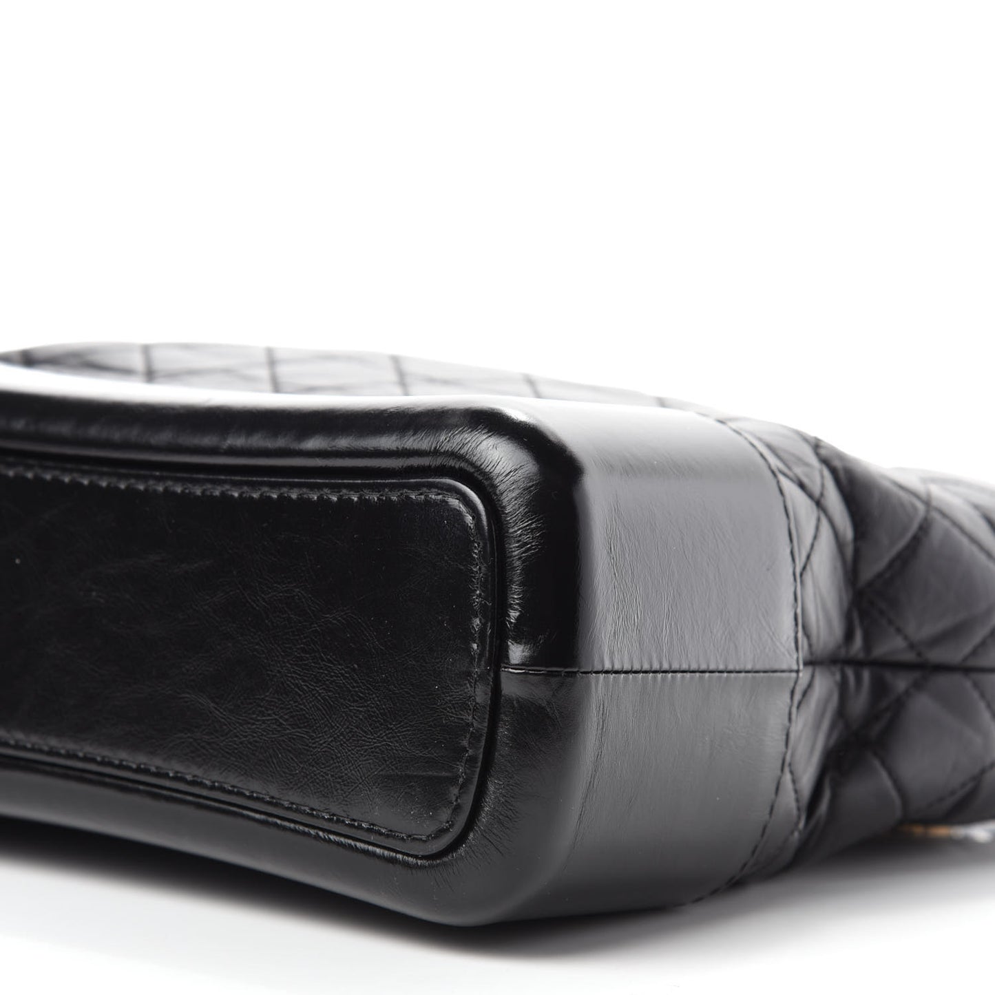 Aged Calfskin Quilted Medium Gabrielle Hobo Black