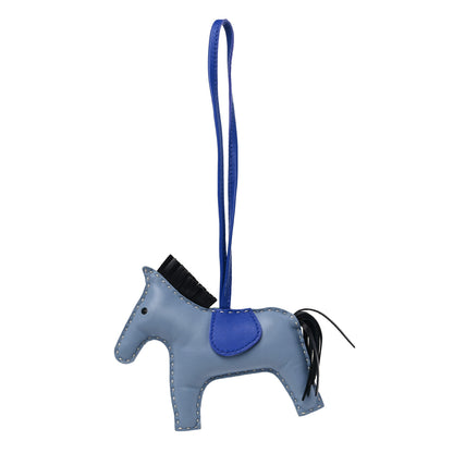 Hermes Milo Lambskin Grigri Rodeo Horse Bag Charm GM Bleu Lin Bleu Electrique Black 1 of 3