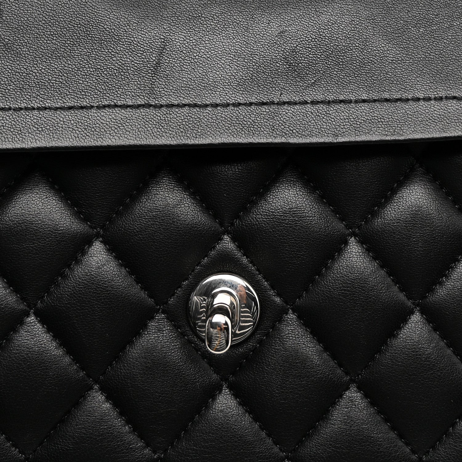 Chanel Lambskin Quilted Medium Double Flap Black 12 of 16