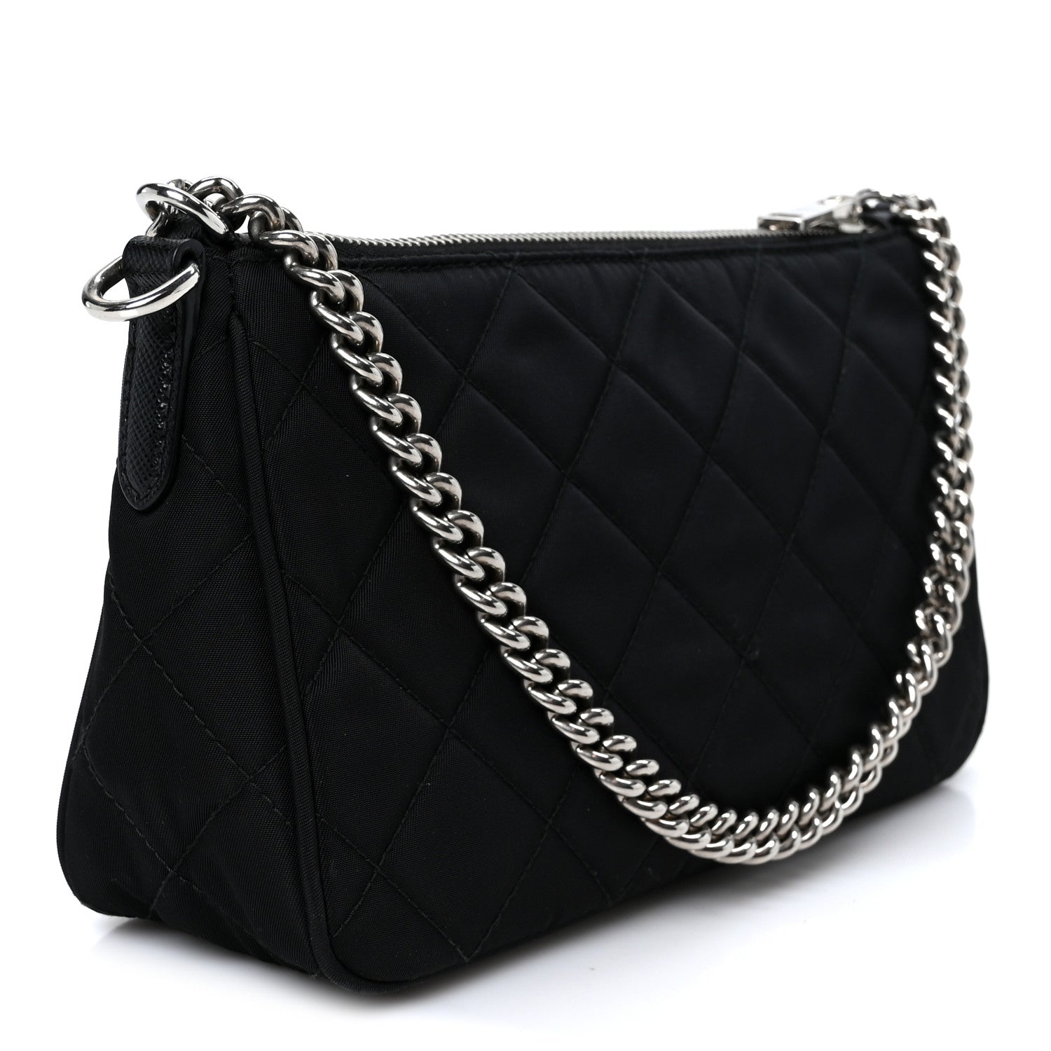 Prada Nylon Tessuto Impuntu Quilted Crossbody Bag Black 3 of 11