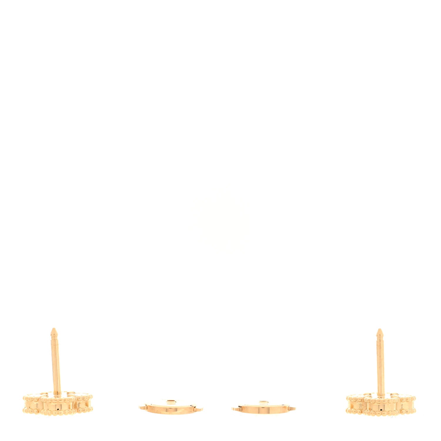 Van Cleef & Arpels 18K Yellow Gold Mother of Pearl Sweet Alhambra Earrings 3 of 5