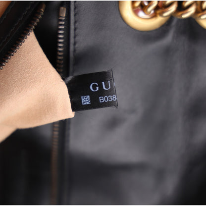 Gucci Calfskin Matelasse Small GG Marmont Shoulder Bag Black 8 of 11