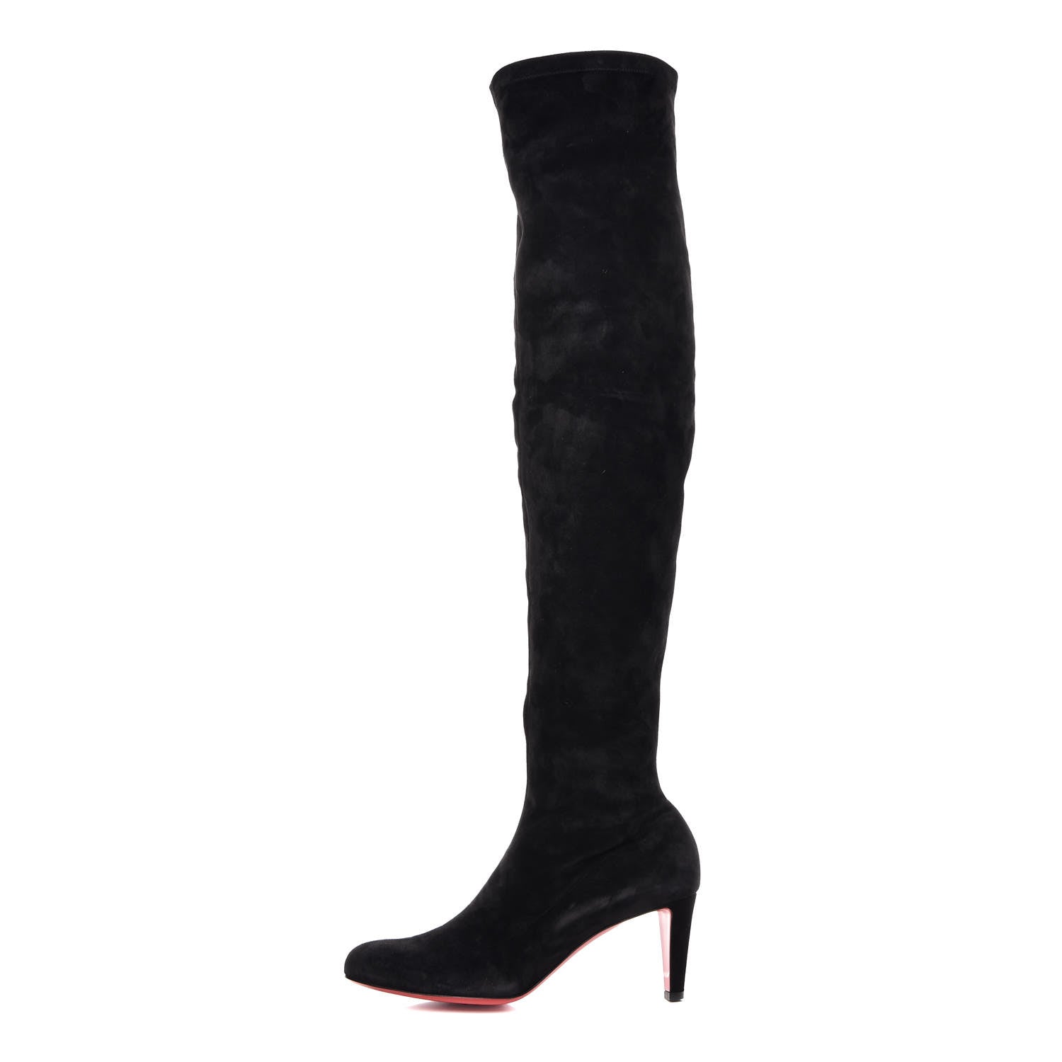 Christian Louboutin Veau Velours Alta Top 70 Over The Knee Boots 40.5 Black 1 of 8