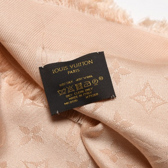 Silk Wool Monogram Shawl Dune