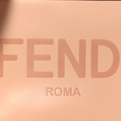 Fendi Vitello King Plexiglass Logo Embossed Medium Fendi Sunshine Shopper Tote Light Rose 8 of 10
