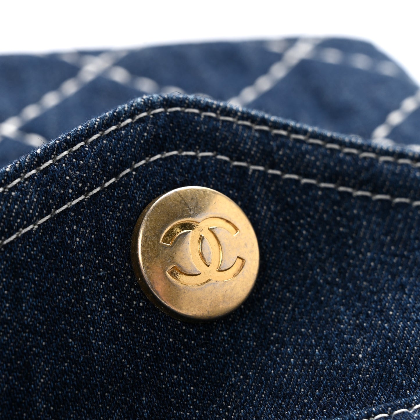 Denim Quilted Zipped Clutch Blue