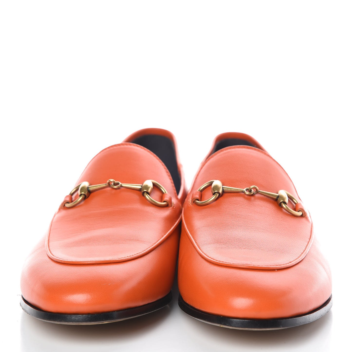 Lambskin Womens Brixton Horsebit Loafers 39.5 Deep Orange