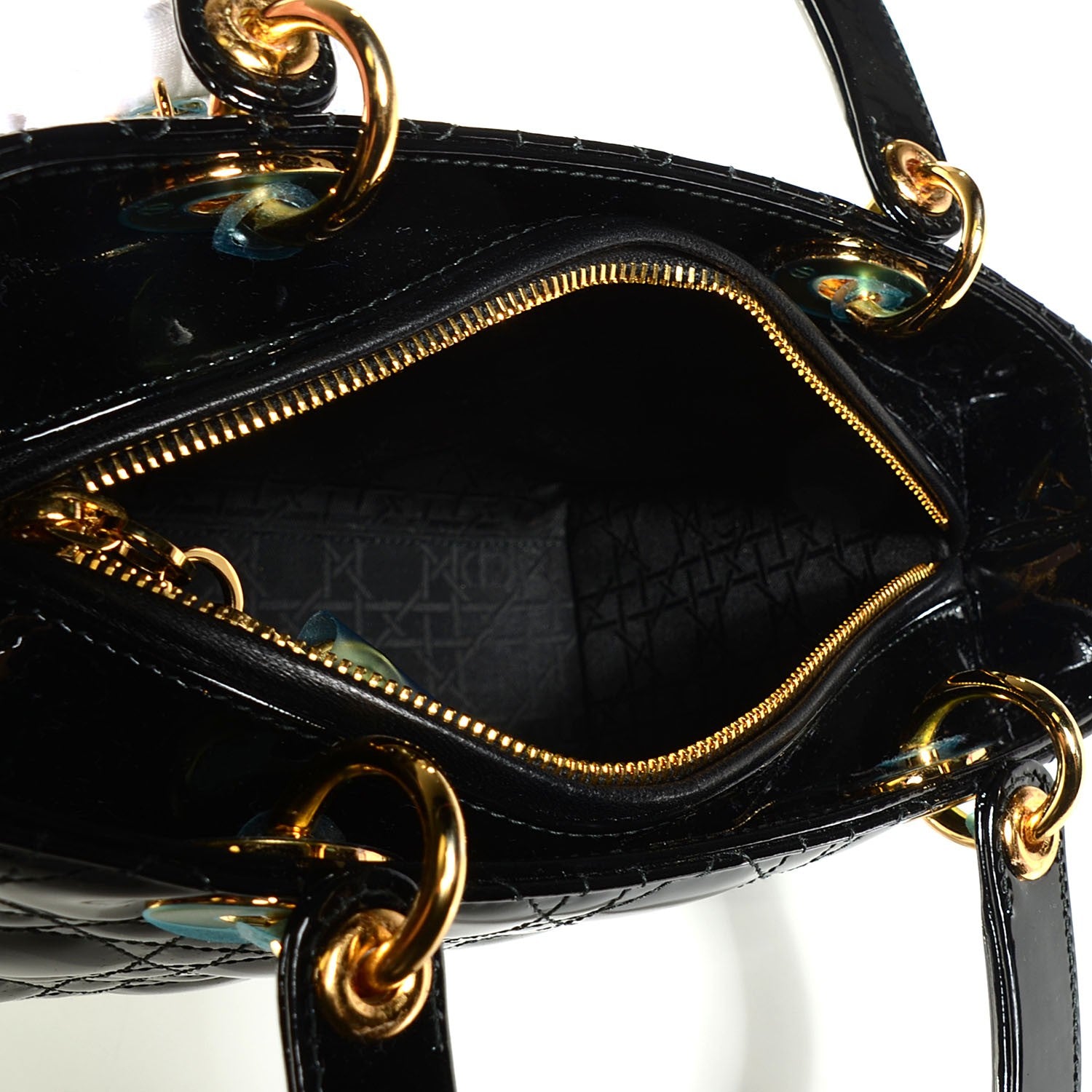 Christian Dior Patent Cannage Medium Lady Dior Black 5 of 7