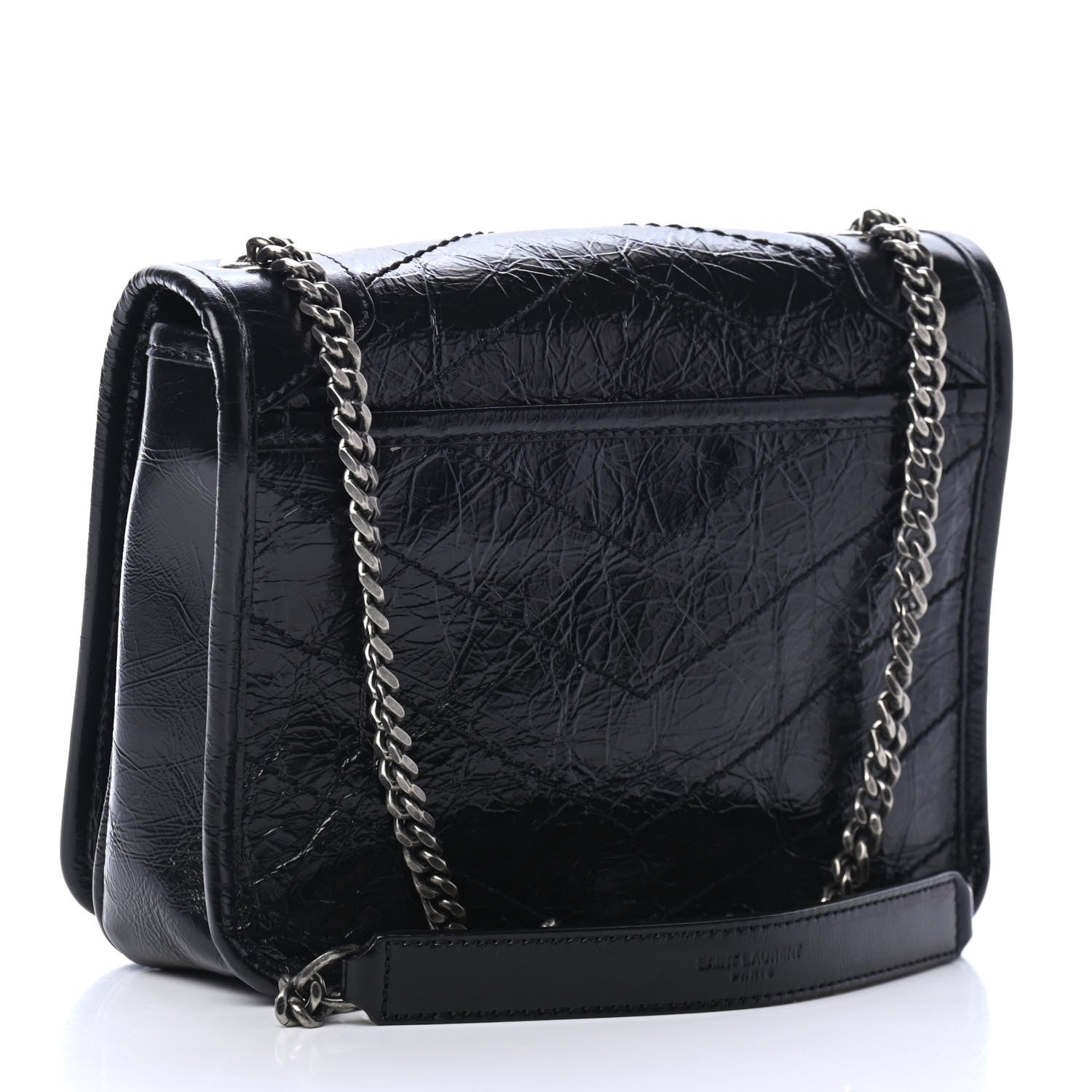 Saint Laurent Crinkled Calfskin Matelasse Monogram Niki Chain Wallet Black 2 of 4
