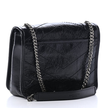 Saint Laurent Crinkled Calfskin Matelasse Monogram Niki Chain Wallet Black 2 of 4