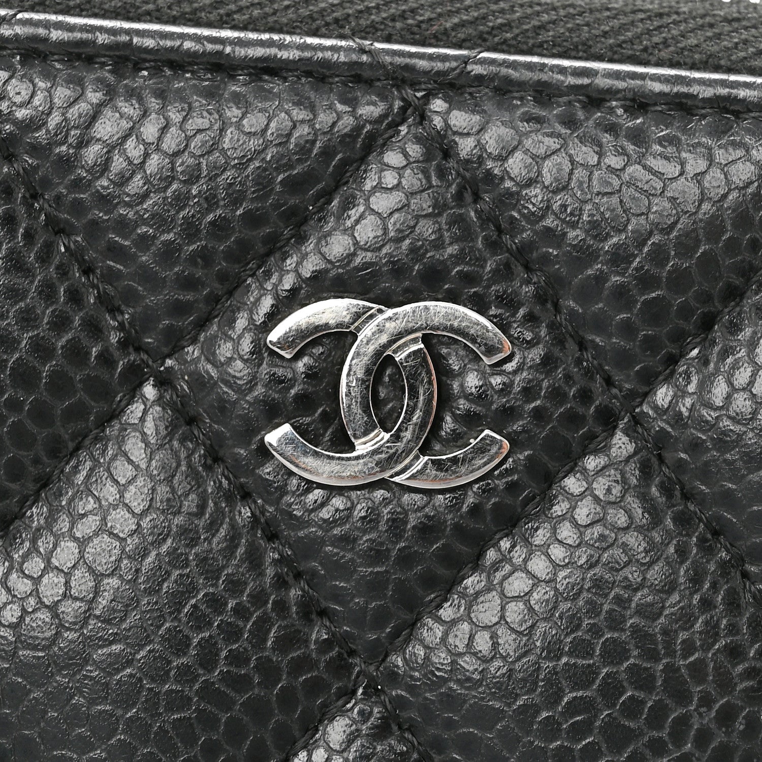 Chanel Caviar Quilted Zip Coin Purse Black 10 of 10