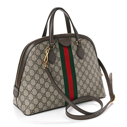 Gucci GG Supreme Monogram Web Medium Ophidia Top Handle Dome Bag Brown 3 of 10