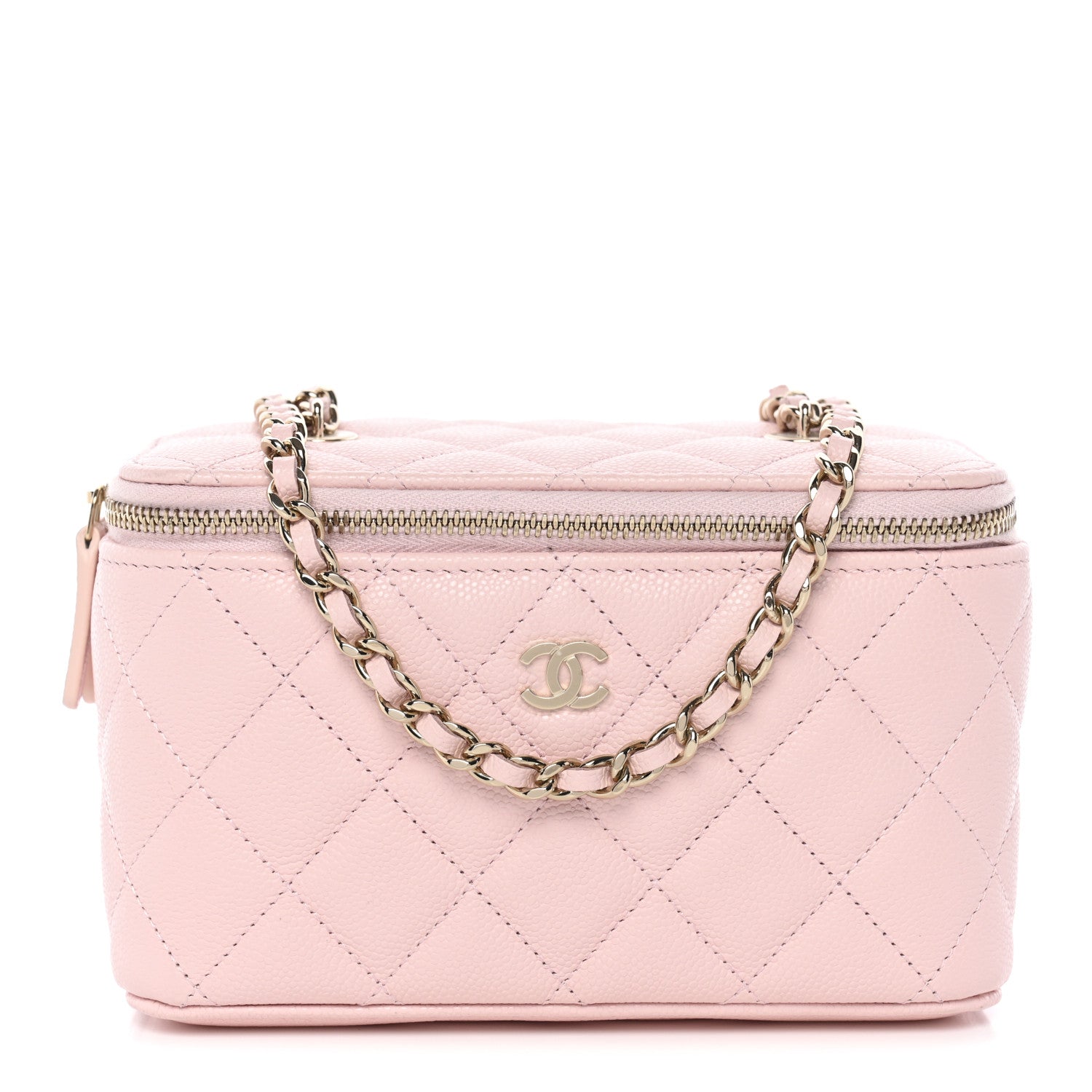 Chanel Caviar Quilted Small Vanity Case With Chain Light Pink 1 of 11