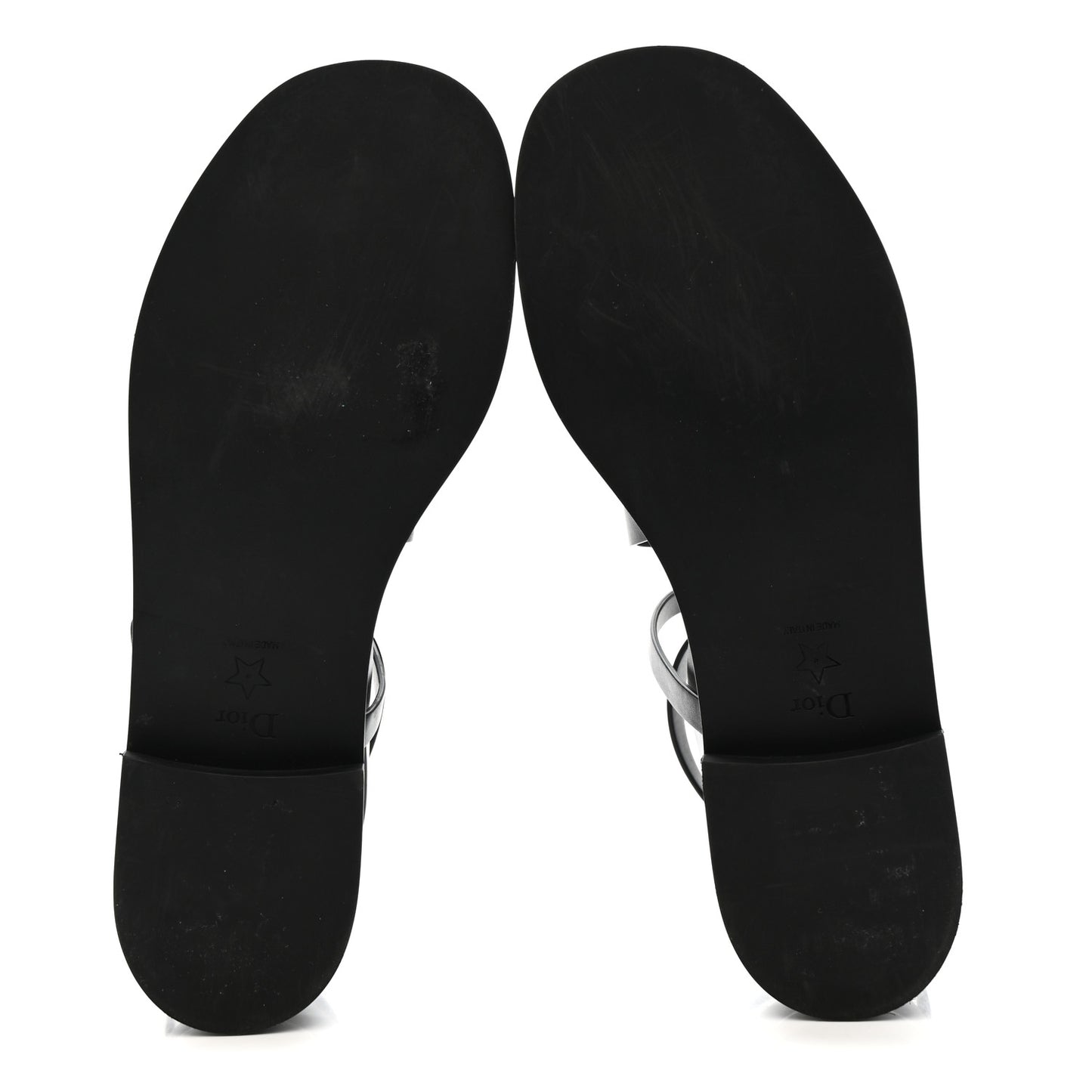 Shiny Calfskin L'Amazone Sandals 41 Black