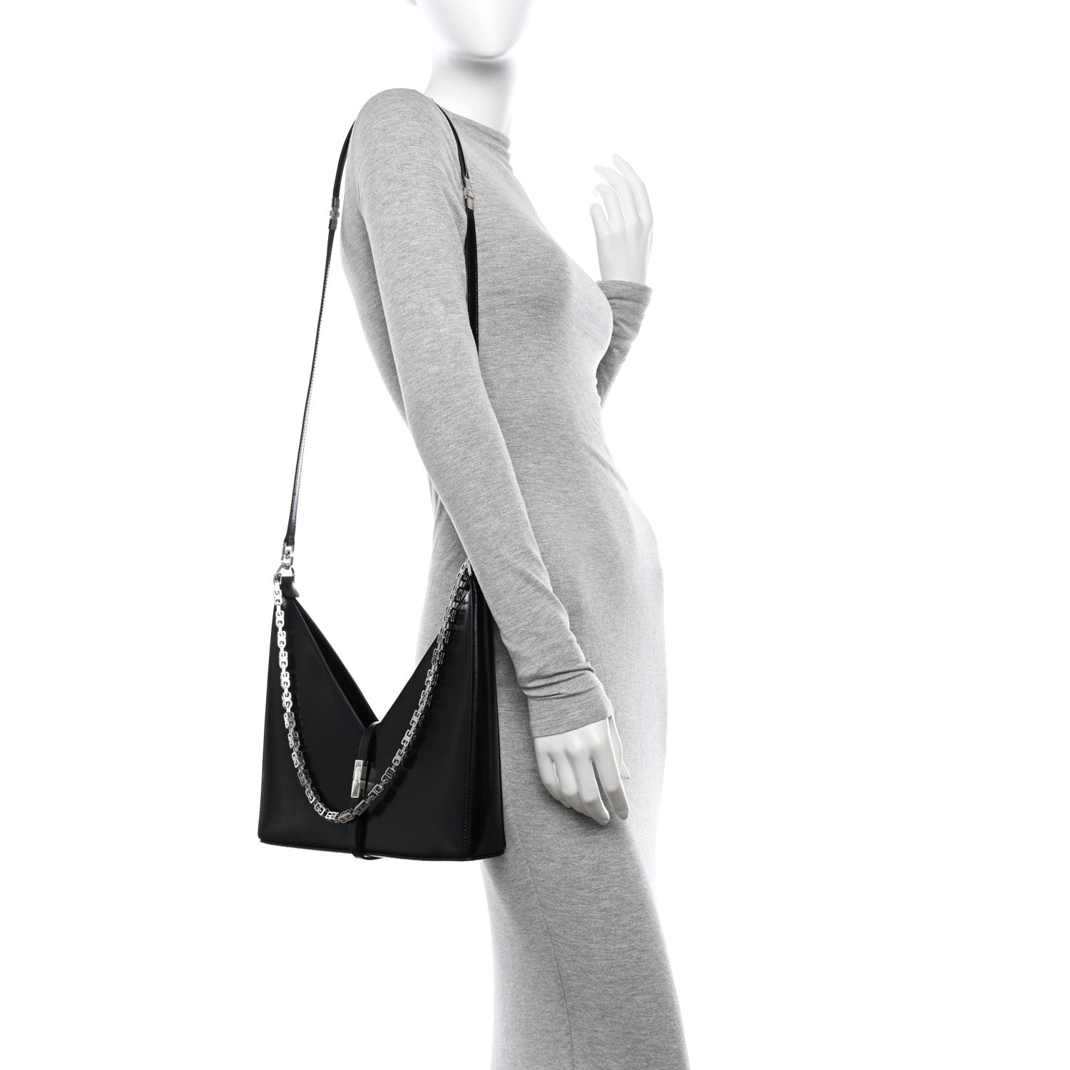 Givenchy Box Calfskin Small Zipped Cut Out Shoulder Bag Black 2 of 10