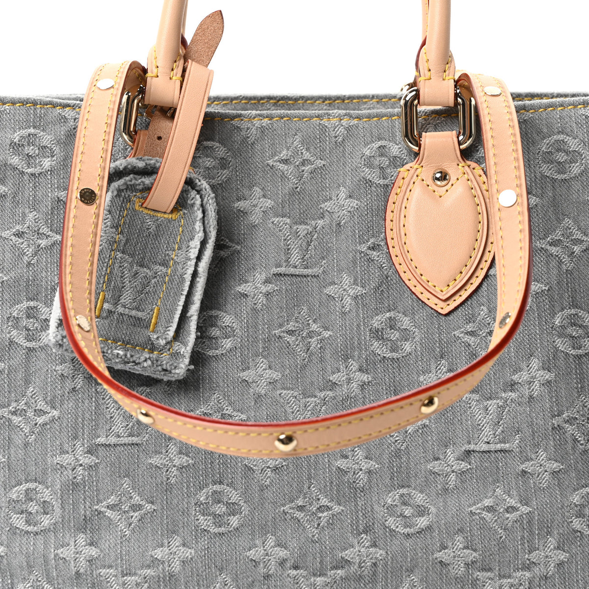Monogram Denim Onthego MM Washed Gray