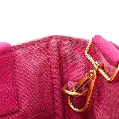 Prada Denim Small Canapa Logo Tote Peonia 16 of 20