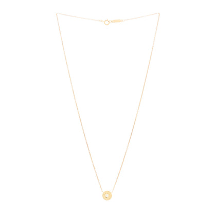 Tiffany 18K Yellow Gold Diamond 1837 Circle Pendant Necklace 3 of 7