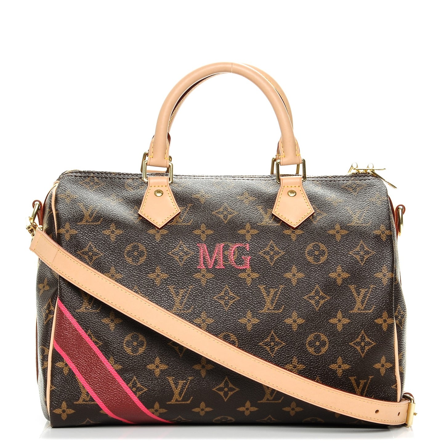 Monogram My LV Heritage Speedy Bandouliere 30 Bordeaux Fuchsia