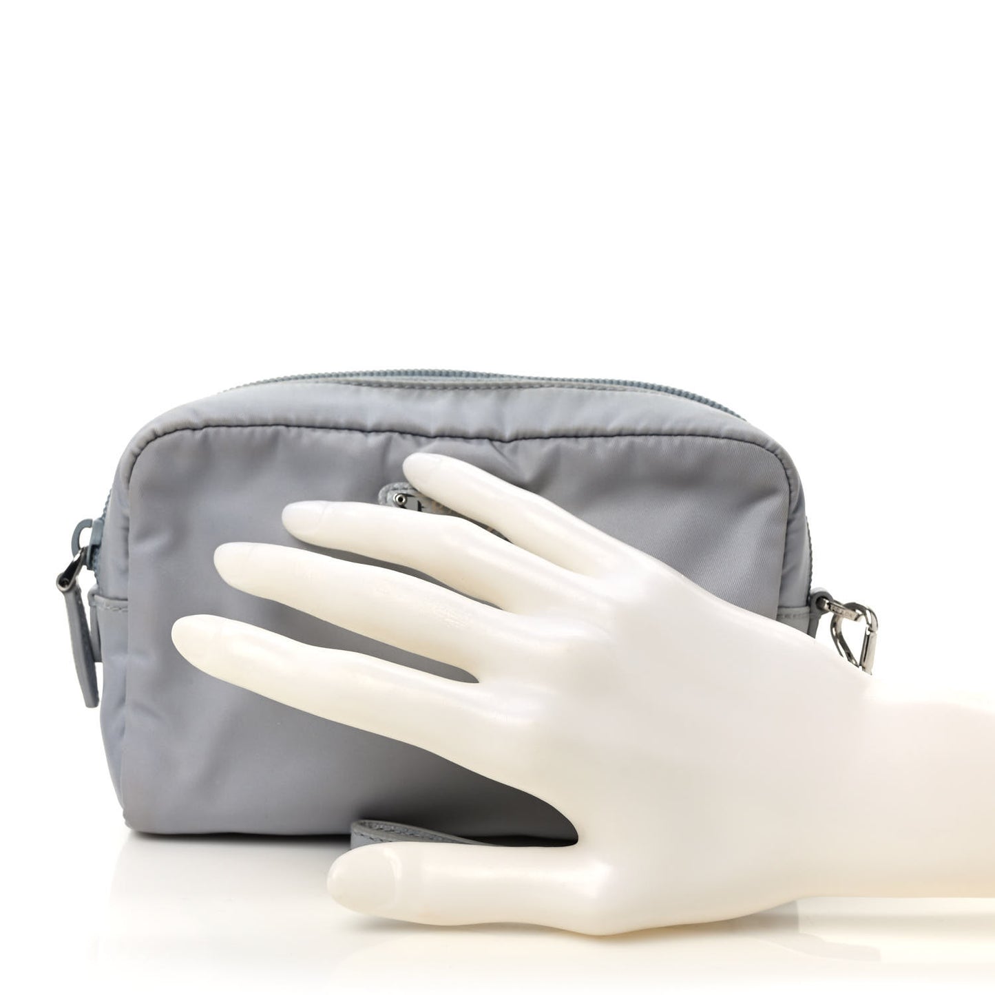 Tessuto Nylon Vela Saffiano Necessaire Wristlet Pouch Fiordaliso