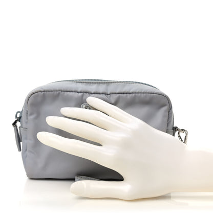 Prada Tessuto Nylon Vela Saffiano Necessaire Wristlet Pouch Fiordaliso 2 of 7
