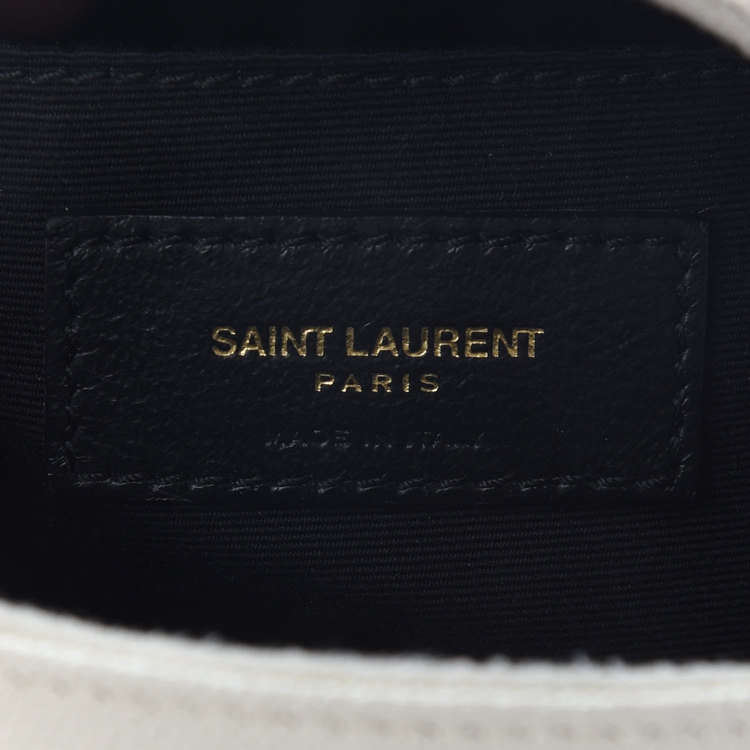 Saint Laurent Grain De Poudre Matelasse Chevron Quilted Round Vinyle Camera Bag Crema Soft 5 of 9
