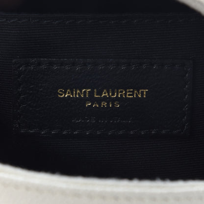 Saint Laurent Grain De Poudre Matelasse Chevron Quilted Round Vinyle Camera Bag Crema Soft 5 of 9