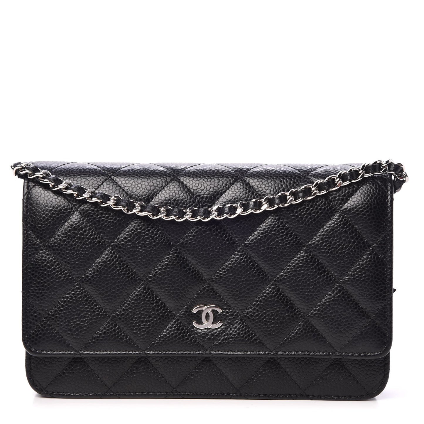 Caviar Quilted Wallet On Chain WOC Black