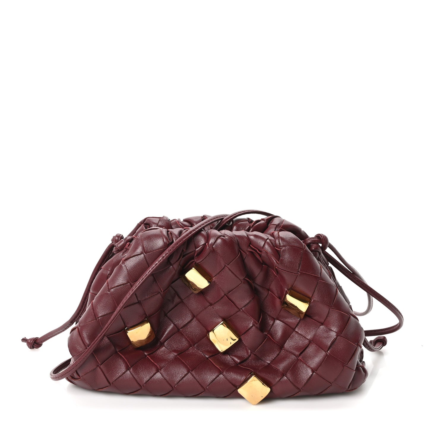 Nappa Intrecciato Studded The Mini Pouch Barolo