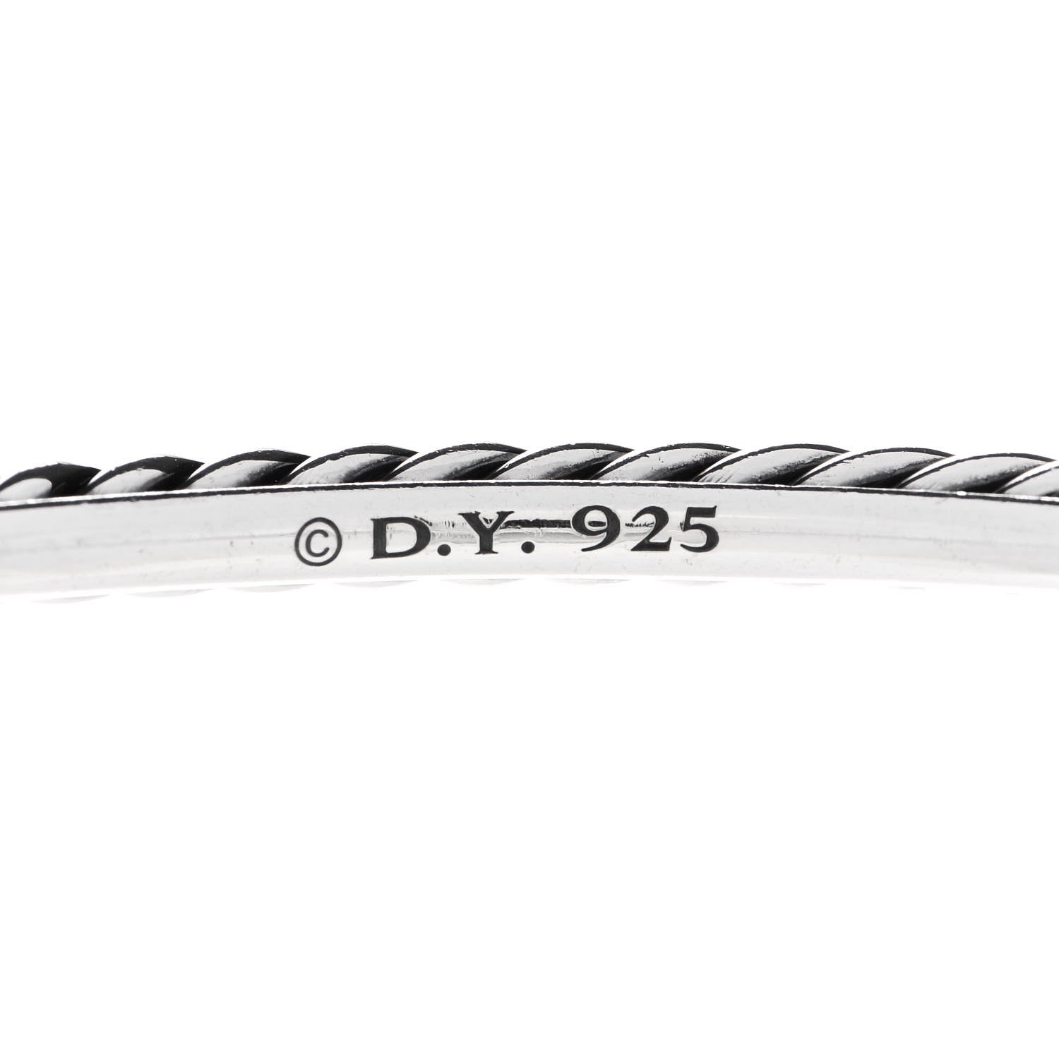 David Yurman Sterling Silver 4mm Cable Classics Bangle Bracelet 3 of 3
