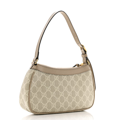Gucci GG Supreme Monogram Textured Dollar Calfskin Small Ophidia Hobo Beige Mystic White Oatmeal 3 of 11