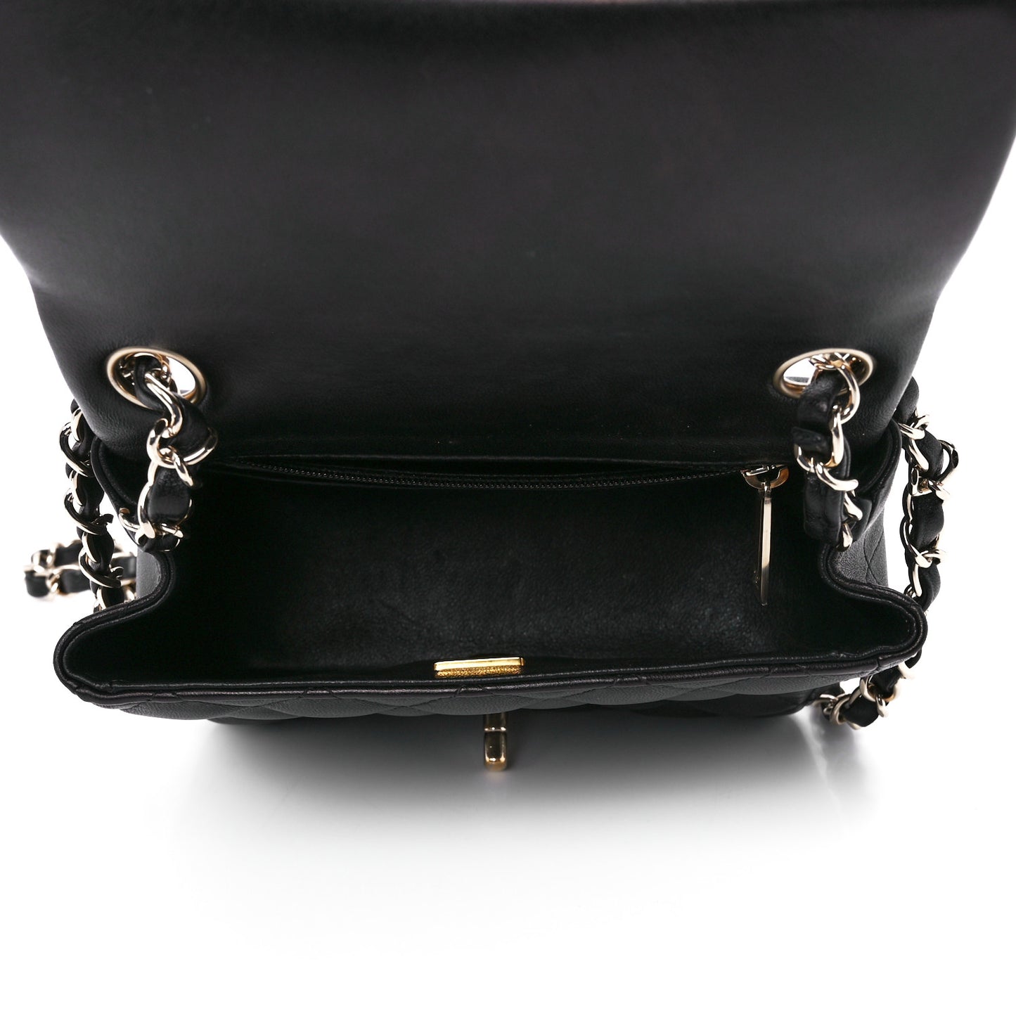 Lambskin Quilted Mini Square Flap Black
