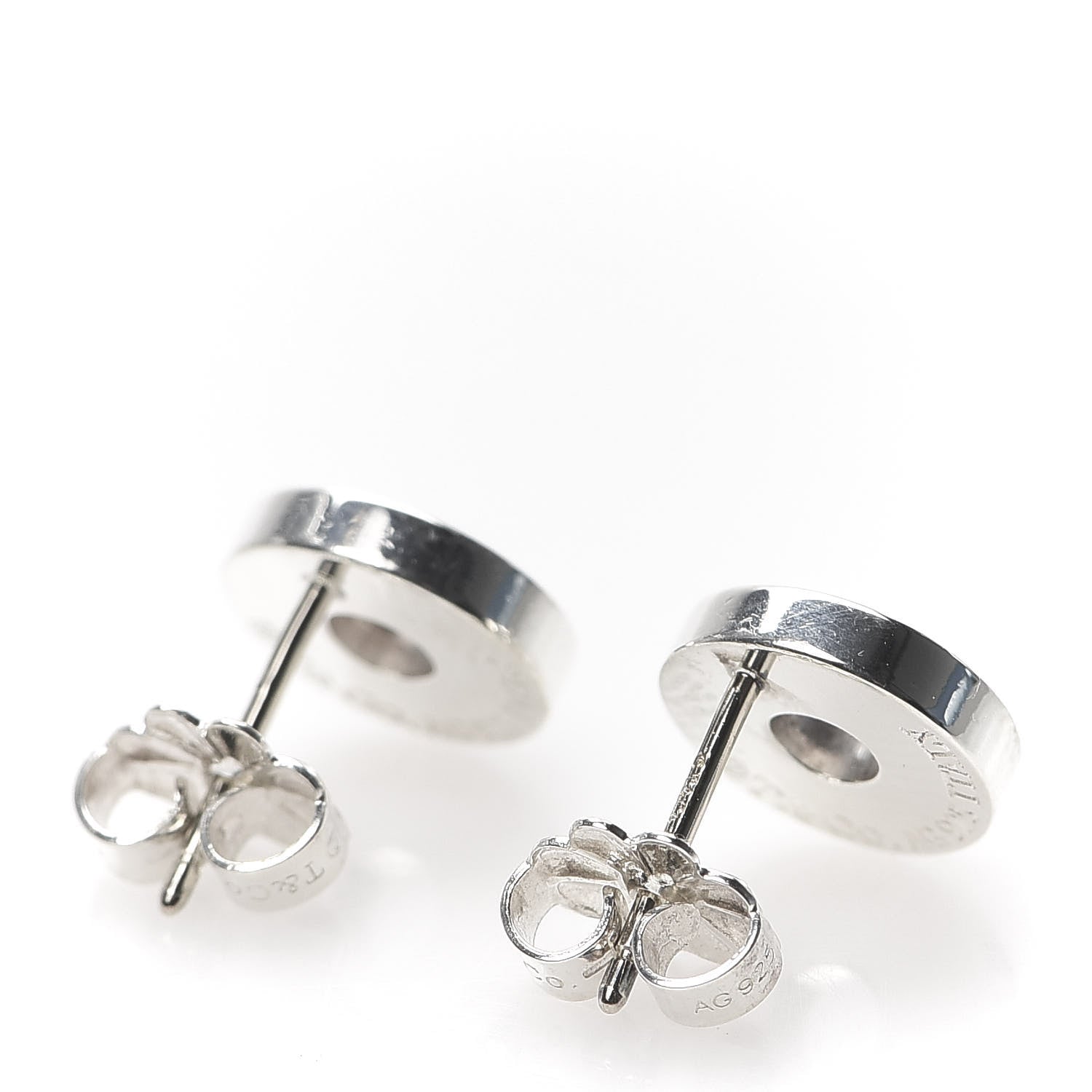 Tiffany Sterling Silver 1837 Circle Earrings 3 of 4
